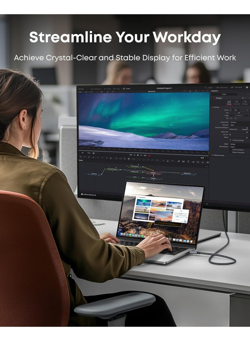 SMART SOURCE USB-C to HDMI Cable 4K 60Hz (2 Meter) – Premium Type-C to HDMI Adapter for MacBook, iPad, Samsung, and Laptops – High-Speed UHD Video & Audio – Supported Mirror Extended Mode, Grey/Black - Image 4